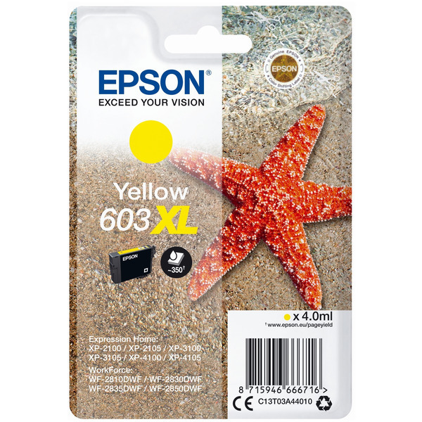 Original Epson Tinte 603XL Y / C13T03A44010 gelb für C13T03A44010